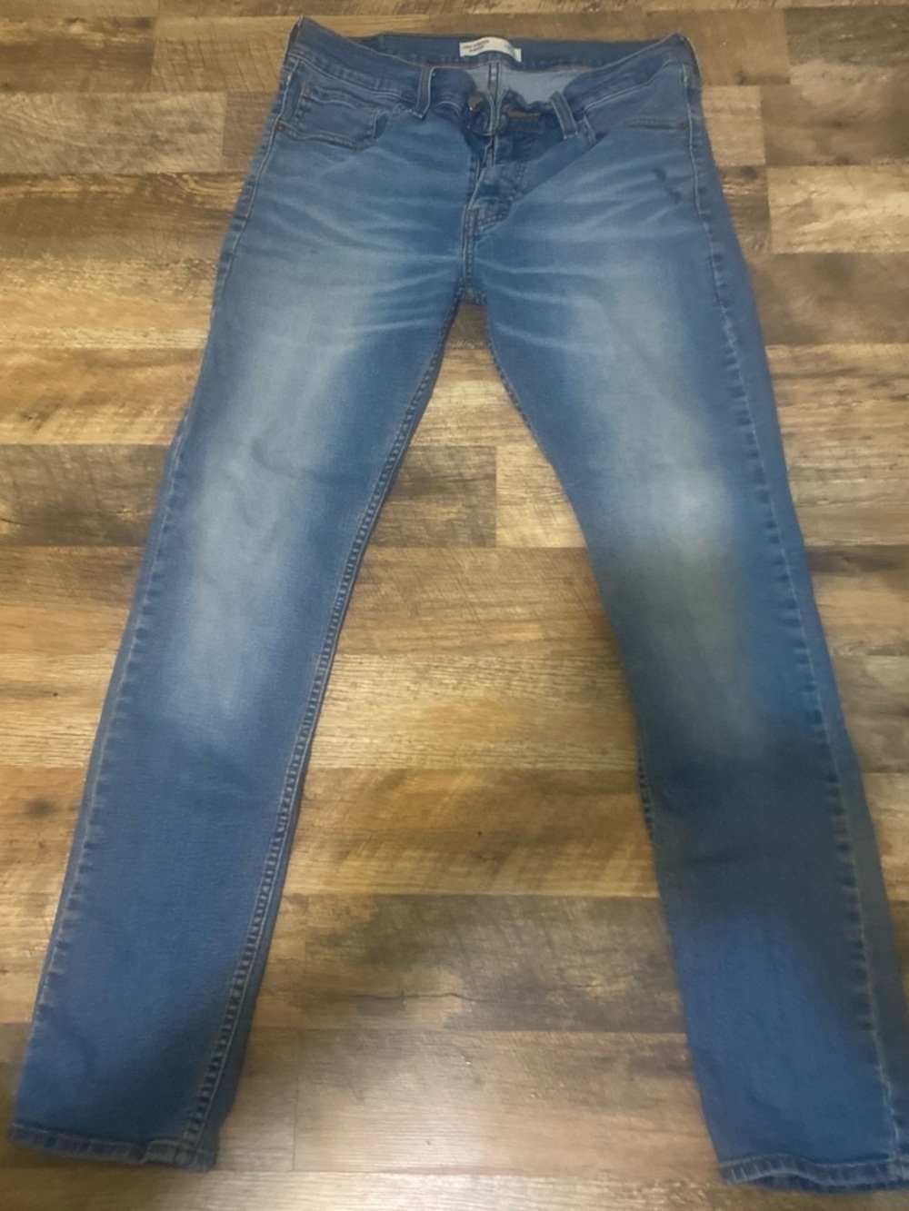Slim Fit Men's Jeans in Faded Blue - Unbranded